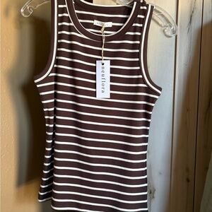 NWT Neuflora | Montrose Striped Tank Top, Sz M, Cotton/Modal Blend, Ribbed